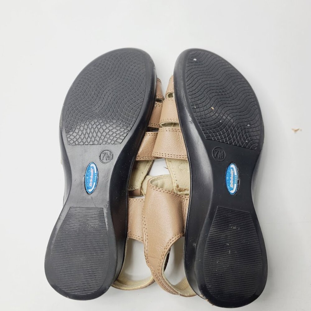 Dr. Scholl's Women's Tan Leather Cross Strappy Open Toe Slingback Sandal Size 7M - Picture 5 of 6